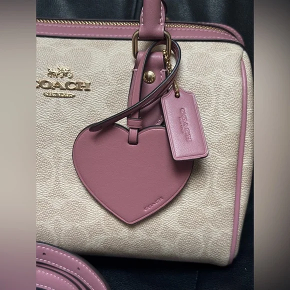 NWT Coach Rowan Satchel Bag In Signature Canvas With Heart Charm CDB21 - Picture 7 of 13